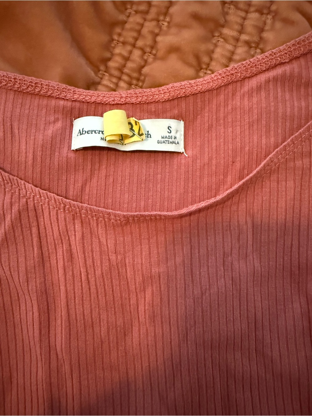 Abercrombie & Fitch Ribbed Scoop Tank in Rose - Picture 2 of 2